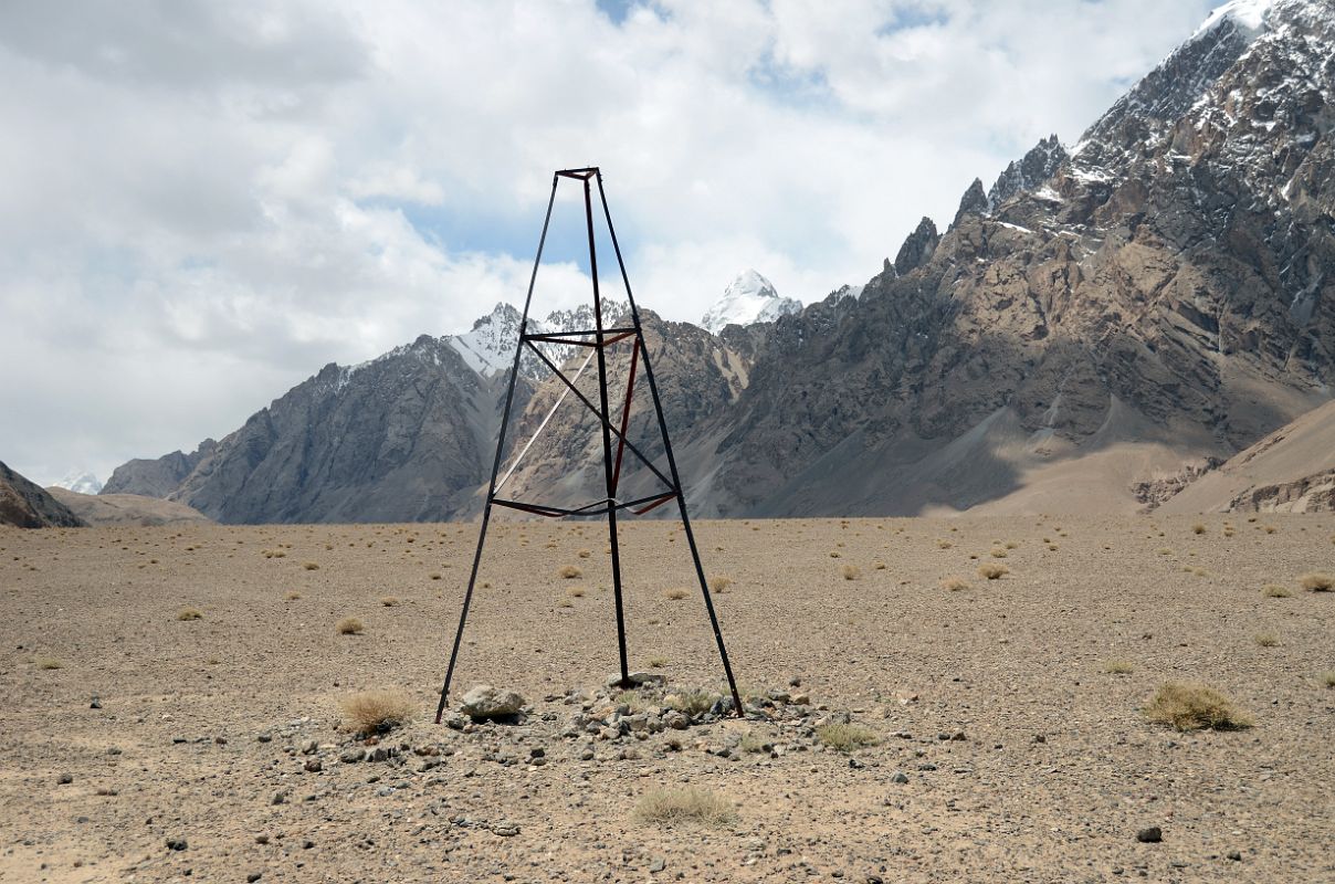 13 Triangular Metal Tower On Plateau Above Kulquin Bulak Camp In Shaksgam Valley On Trek To Gasherbrum North Base Camp In China